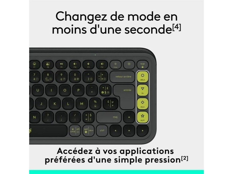 Безжична клавиатура Logitech Pop Icon Keys Тъмно сив AZERTY