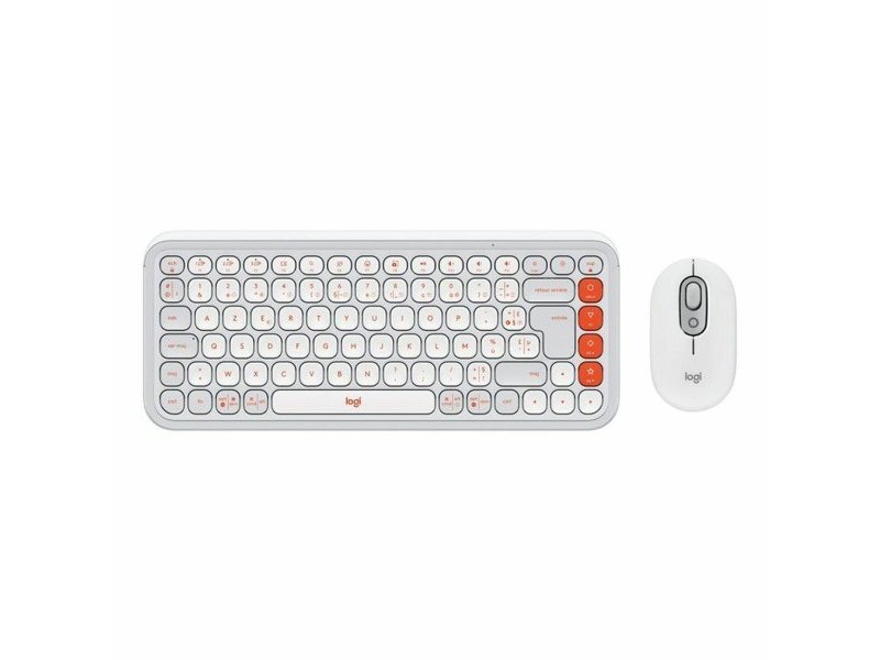Клавиатура с мишка Logitech 920-013110 Бял френски Azerty френски