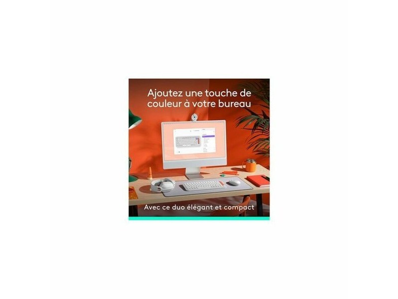 Клавиатура с мишка Logitech 920-013110 Бял френски Azerty френски