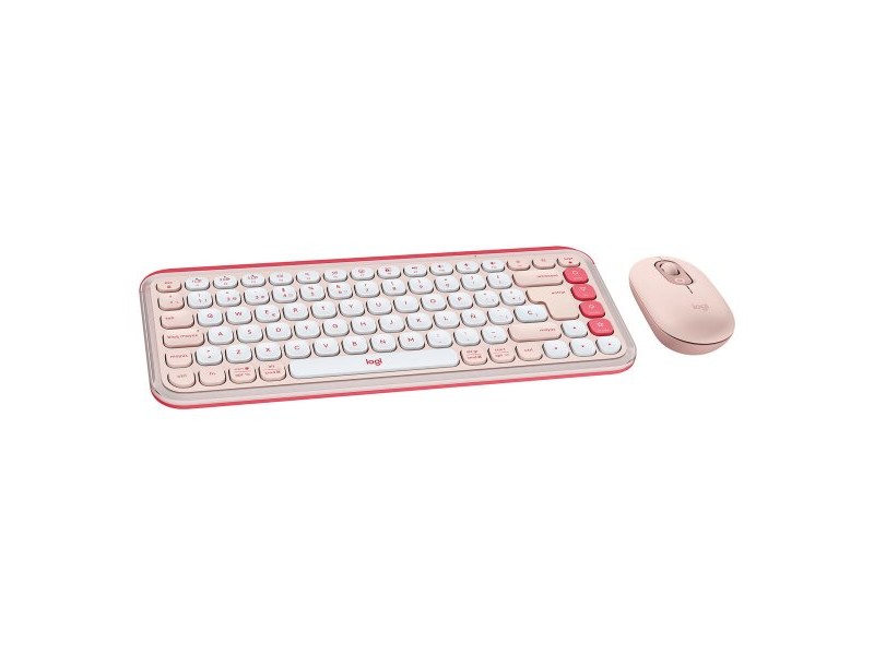 Клавиатура с мишка Logitech POP ICON испански QWERTY Розов