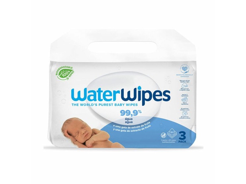 Стерилна Почистваща Кърпичка в Пакетче (Опаковка) WaterWipes (180 броя)