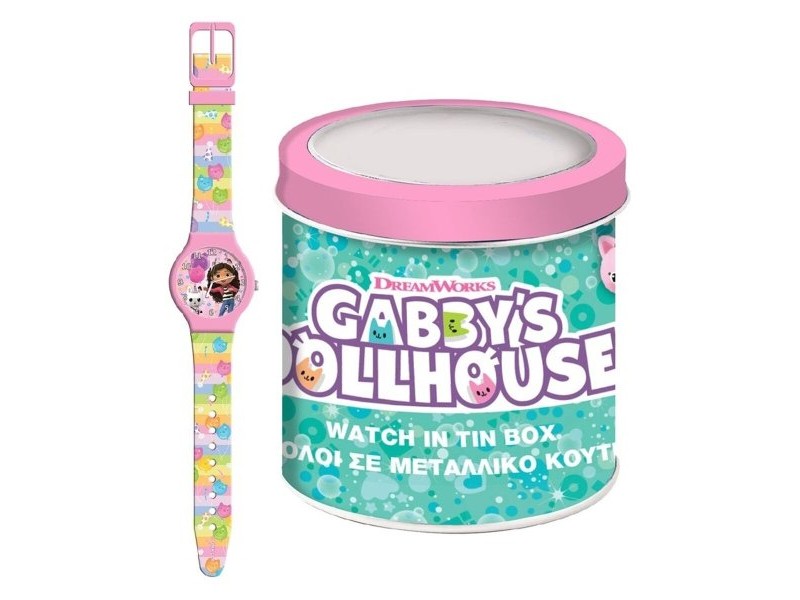 Бебешки часовник Gabby's Dollhouse 000574089 - TIN BOX Ø 33 mm