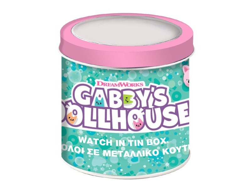 Бебешки часовник Gabby's Dollhouse 000574089 - TIN BOX Ø 33 mm