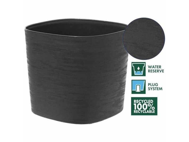 Саксия за самостоятелно поливане Garden ID Черен 40 x 40 cm