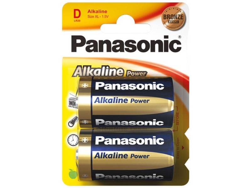 Алкални батерии Panasonic Corp. Bronze LR20 1,5 V Вид D (2 броя)