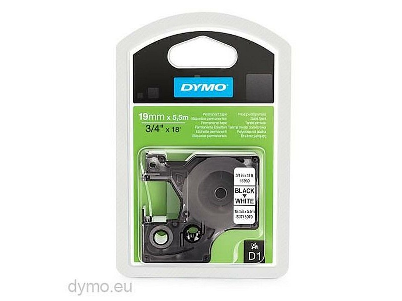 Ламинирана лента за етикетиране Dymo 16960 Бял Черен 19 mm x 5,5 m