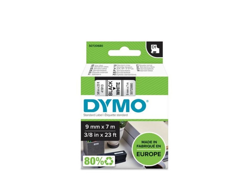 Ламинирана касета Dymo S0720680 Черен Черен/Бял