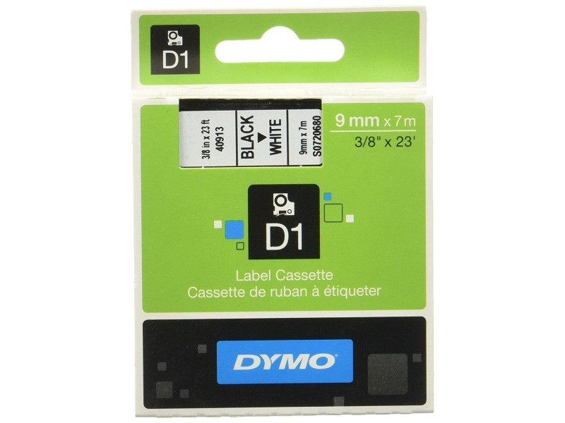Ламинирана лента за етикетиране Dymo D1 41913 9 mm LabelManager™ Бял Черен (5 броя)
