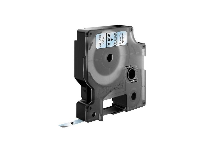 Ламинирана лента за етикетиране Dymo D1 43610 6 mm LabelManager™ Черен Прозрачен (5 броя)