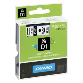 Ламинирана лента за етикетиране Dymo D1 43613 6 mm LabelManager™ Бял Черен (5 броя)