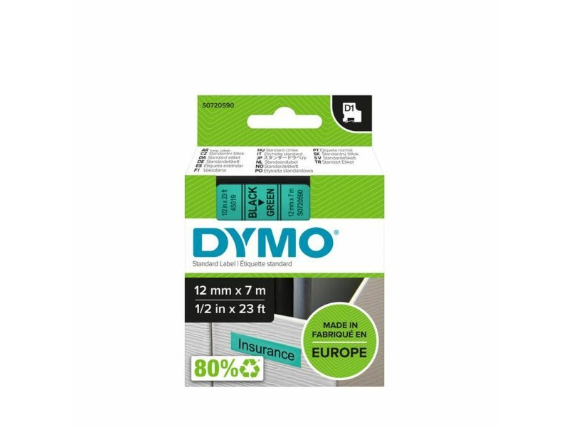 Ламинирана касета Dymo S0720590 Черен/Зелен
