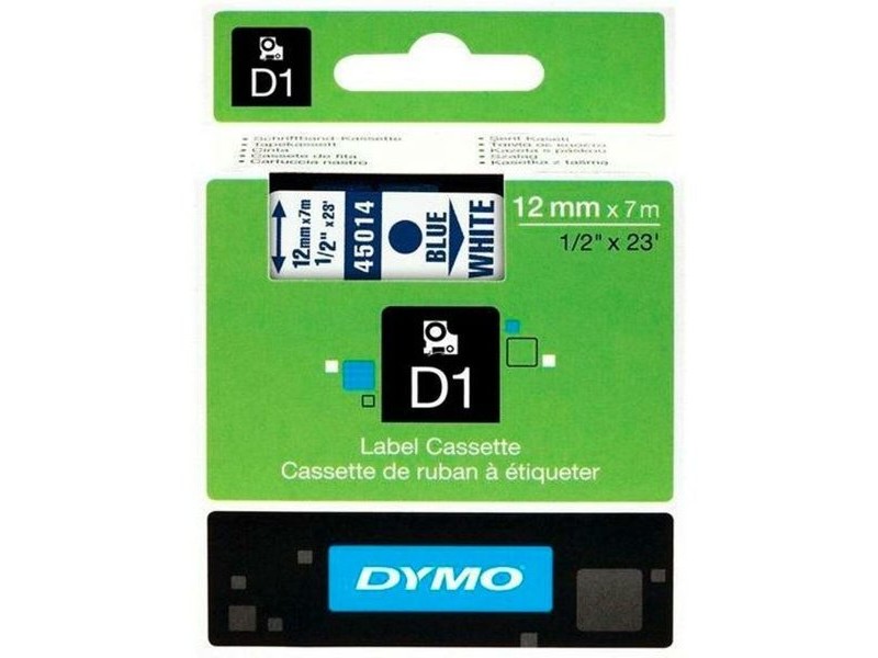 Ламинирана лента за етикетиране Dymo D1 45014 12 mm LabelManager™ Бял Син Черен (5 броя) Ламинирана лента за етикетиране Dymo D1 45014 12 mm LabelManager™ Бял Син Черен (5 броя)