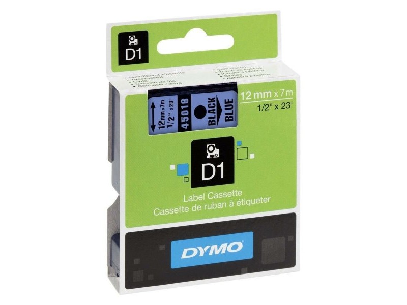 Ламинирана лента за етикетиране Dymo D1 45016 12 mm LabelManager™ Син Черен (5 броя)