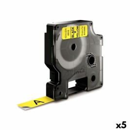 Ламинирана лента за етикетиране Dymo D1 45018 12 mm LabelManager™ Жълт Черен (5 броя)