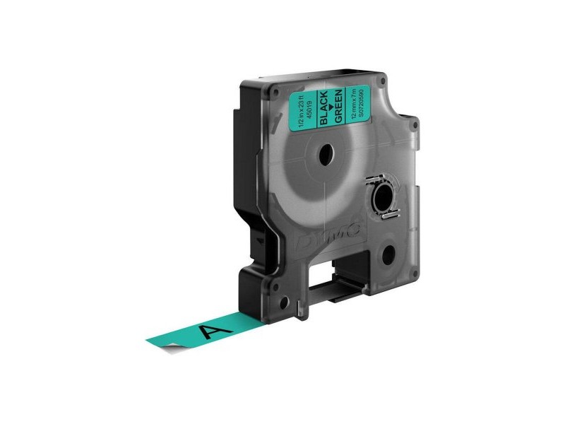 Ламинирана лента за етикетиране Dymo D1 45019 12 mm LabelManager™ Зелен Черен (5 броя)