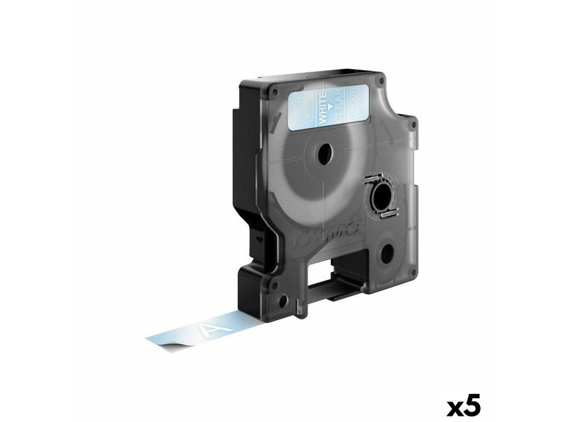 Ламинирана лента за етикетиране Dymo D1 45020 12 mm LabelManager™ Бял Прозрачен (5 броя)