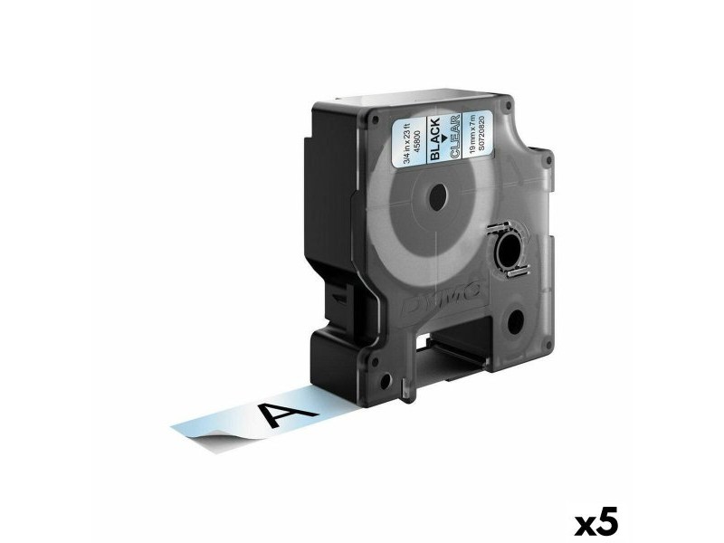 Ламинирана лента за етикетиране Dymo D1 45800 LabelManager™ Черен Прозрачен (5 броя)