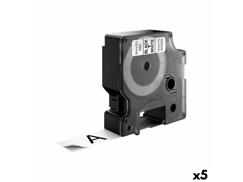 Ламинирана лента за етикетиране Dymo D1 45803 LabelManager™ Бял Черен (5 броя)