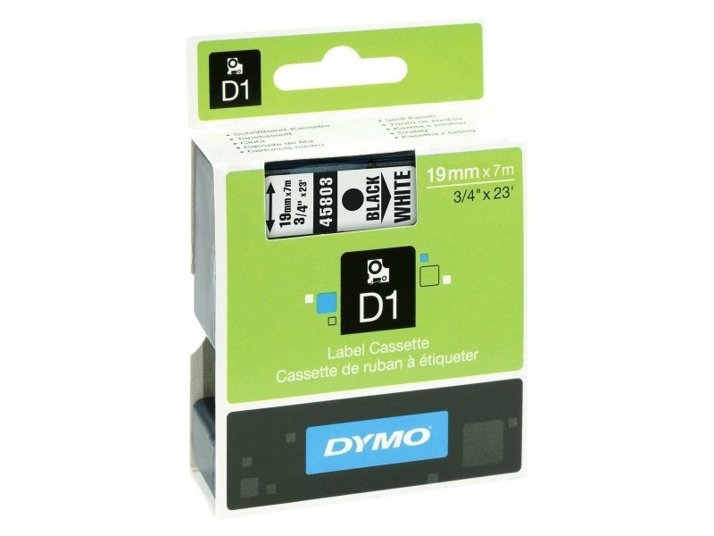 Ламинирана лента за етикетиране Dymo D1 45803 LabelManager™ Бял Черен (5 броя) Ламинирана лента за етикетиране Dymo D1 45803 LabelManager™ Бял Черен (5 броя)