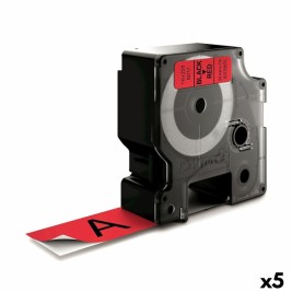 Ламинирана лента за етикетиране Dymo D1 53717 24 mm LabelManager™ Червен Черен (5 броя)