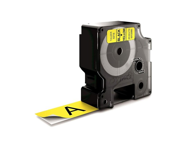 Ламинирана лента за етикетиране Dymo D1 53718 24 mm LabelManager™ Черен Жълт (5 броя)