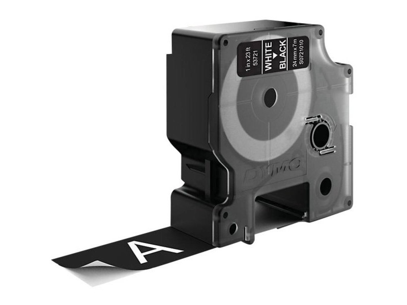 Ламинирана лента за етикетиране Dymo D1 53721 24 mm LabelManager™ Бял Черен (5 броя)