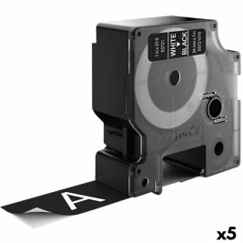 Ламинирана лента за етикетиране Dymo D1 53721 24 mm LabelManager™ Бял Черен (5 броя)