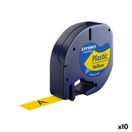 Ламинирана лента за етикетиране Dymo 91202 12 mm LetraTag® Черен Жълт (10 броя)