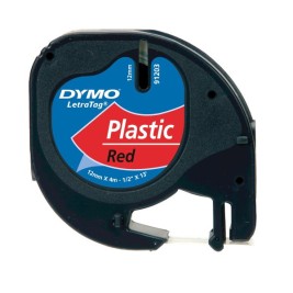 Ламинирана лента за етикетиране Dymo 91203 12 mm LetraTag® Черен Червен (10 броя)