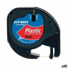 Ламинирана лента за етикетиране Dymo 91203 12 mm LetraTag® Черен Червен (10 броя)