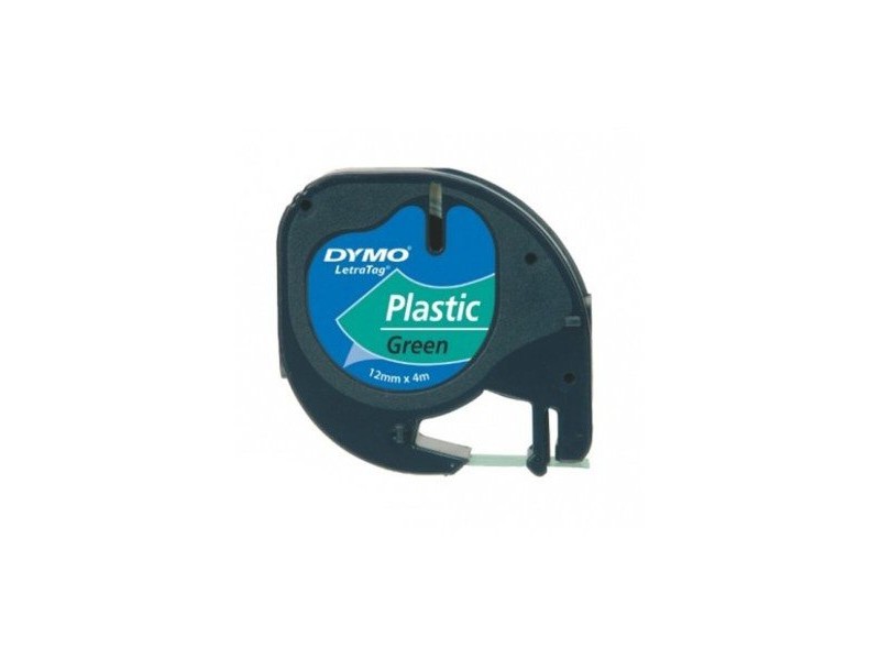 Ламинирана лента за етикетиране Dymo 91204 12 mm LetraTag® Черен Зелен (10 броя)