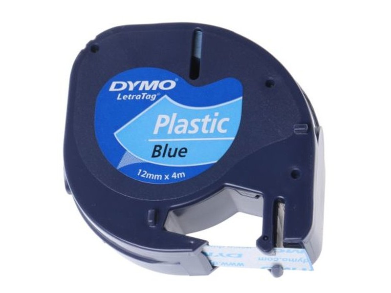 Ламинирана лента за етикетиране Dymo 91205 12 mm LetraTag® Черен Син (10 броя)
