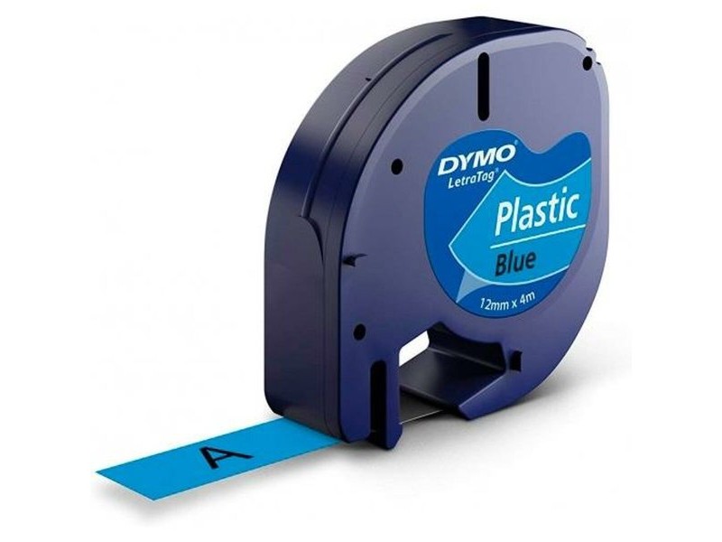 Ламинирана лента за етикетиране Dymo 91205 12 mm LetraTag® Черен Син (10 броя)