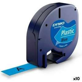 Ламинирана лента за етикетиране Dymo 91205 12 mm LetraTag® Черен Син (10 броя)