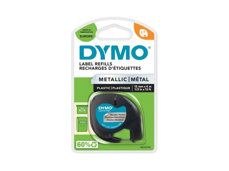Ламинирана лента за етикетиране Dymo 91208 LetraTag® Черен Сребро 12 mm (10 броя) Ламинирана лента за етикетиране Dymo 91208 LetraTag® Черен Сребро 12 mm (10 броя)