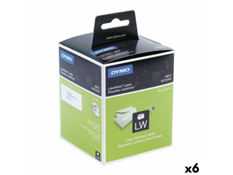 Етикети за принтер Dymo 99012 LabelWriter™ 36 x 89 mm Бял Черен