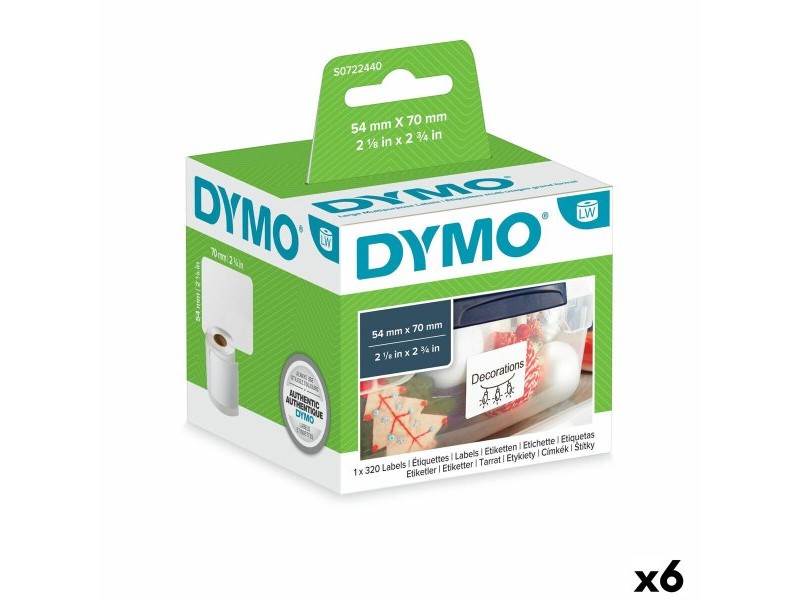 Етикети за принтер Dymo S0722440 54 x 70 mm LabelWriter™ Бял (6 броя)