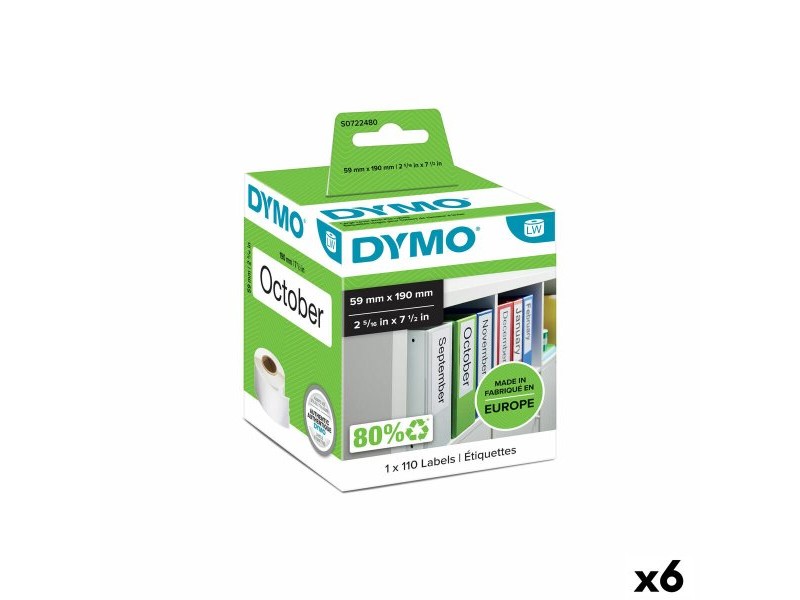 Етикети за принтер Dymo 99019 59 x 190 mm LabelWriter™ Бял Черен (6 броя)