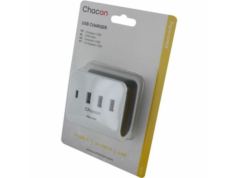 USB зарядно стена Chacon Бял