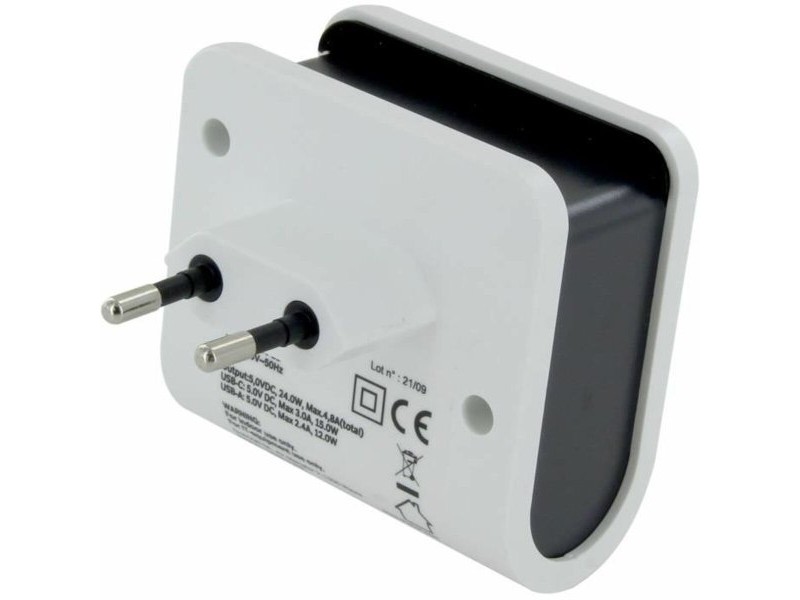 USB зарядно стена Chacon Бял