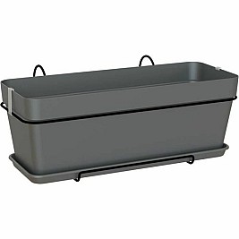 Сакция за Цветя с Чинийка Artevasi Capri v2 За окачване на балкон Антрацит 50,2 x 28,5 x 20,7 cm