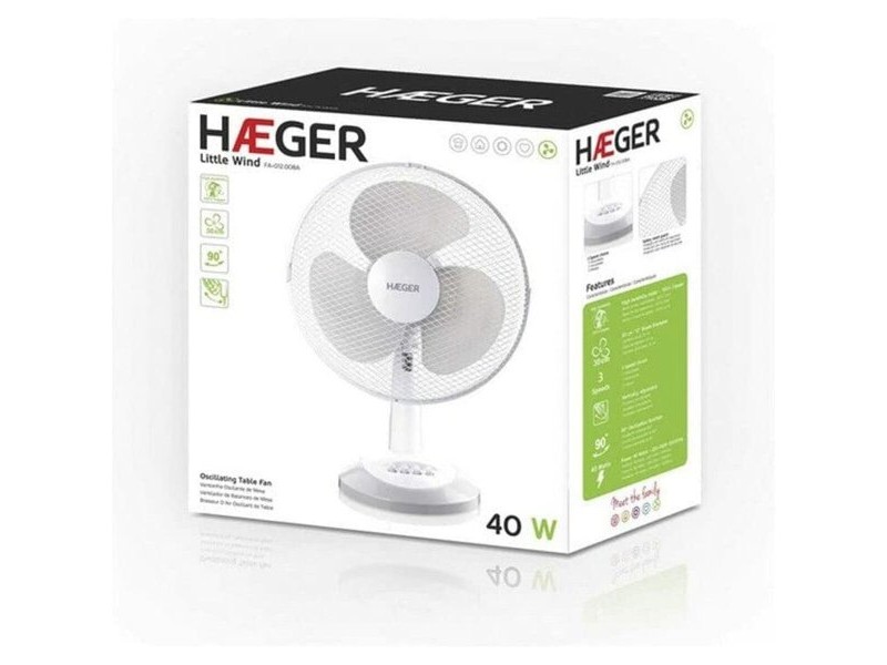 Настолен вентилатор Haeger FA-012.008A Бял 40 W