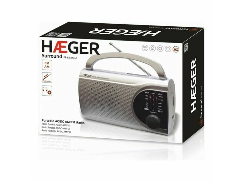 AM / FM радио Haeger PR-BIB.004B Сив