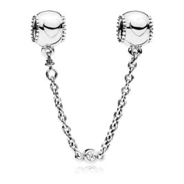 Дамска огърлица Pandora EMBOSSED HEARTS  SAFETY CHAIN