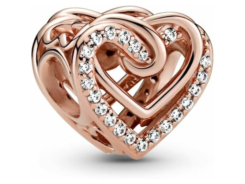 Charm Damă Pandora SPARKLING ENTWINED HEARTS