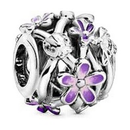 Дамска огърлица Pandora OPENWORK PURPLE DAISY Сребрист Лилав