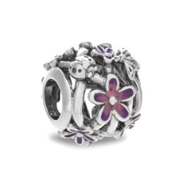 Дамска огърлица Pandora OPENWORK PURPLE DAISY Сребрист Лилав