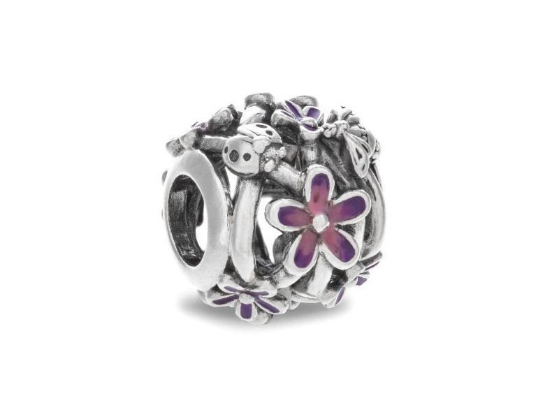 Дамска огърлица Pandora OPENWORK PURPLE DAISY Сребрист Лилав