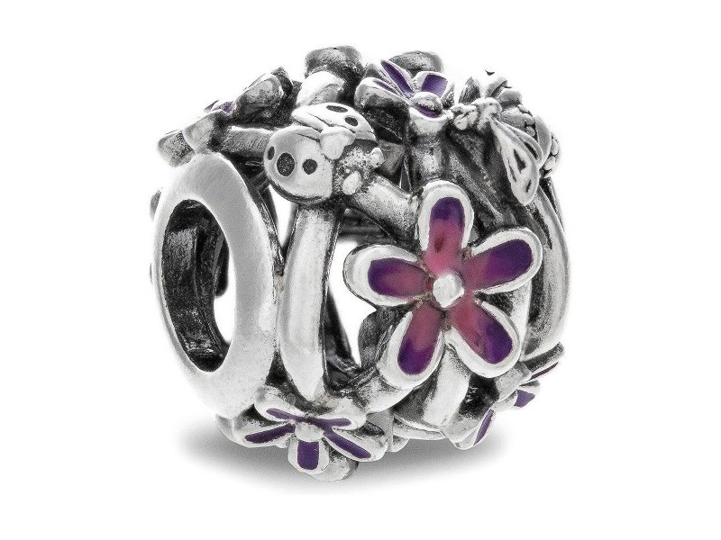 Дамска огърлица Pandora OPENWORK PURPLE DAISY Сребрист Лилав