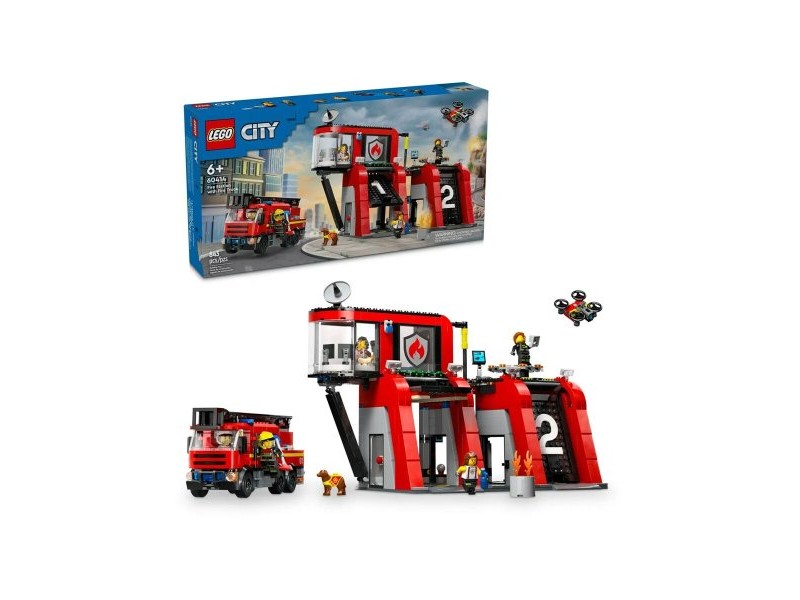 Playset Lego 60414 Fire station with Fire engine